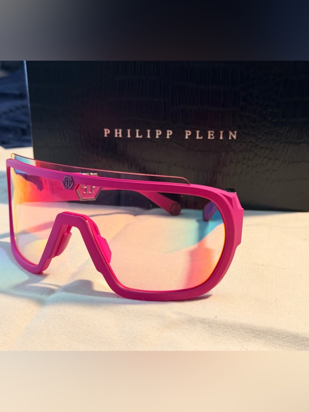Philipp Plein Pink Shield Sunglasses
